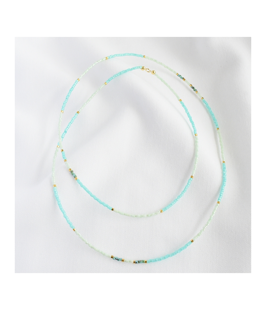 Collier Sautoir perles miyuki TAMARA turquoise