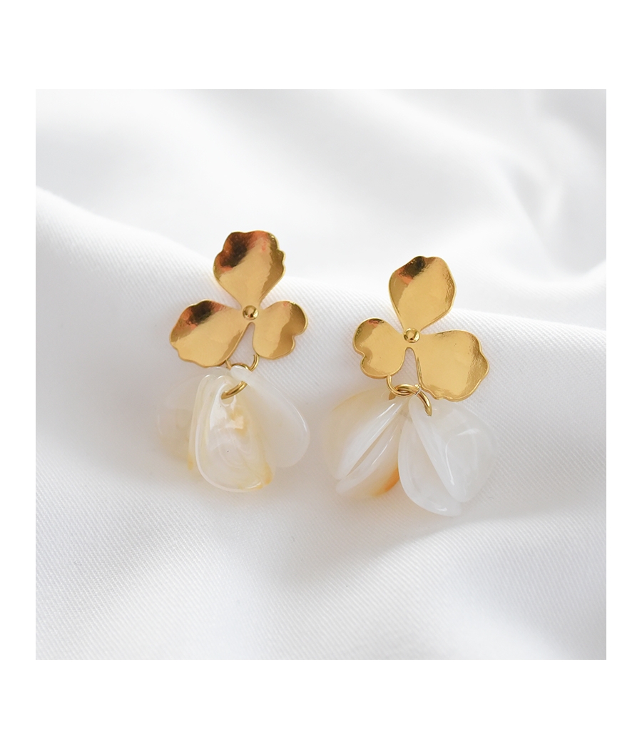 Boucles d'oreilles fleur et...