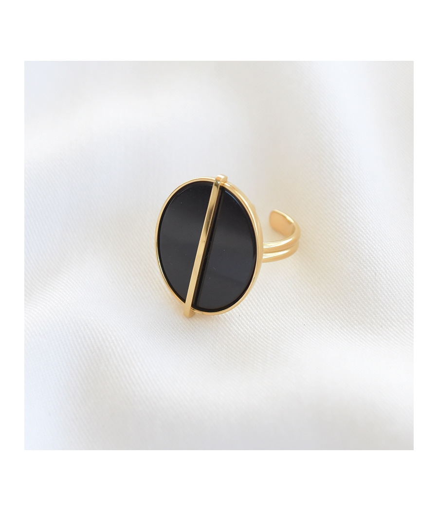 Bague ovale onyx et or MARION