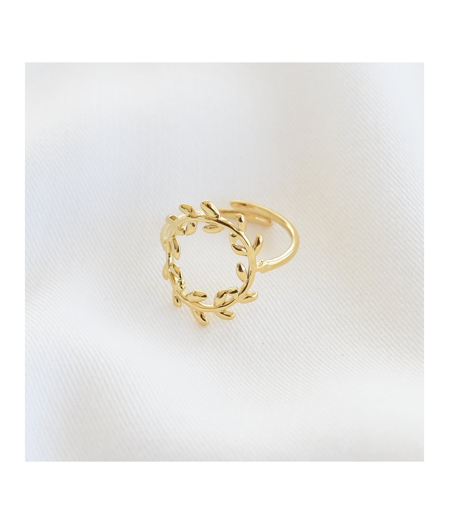 Bague cercle feuilles or APOLLINE