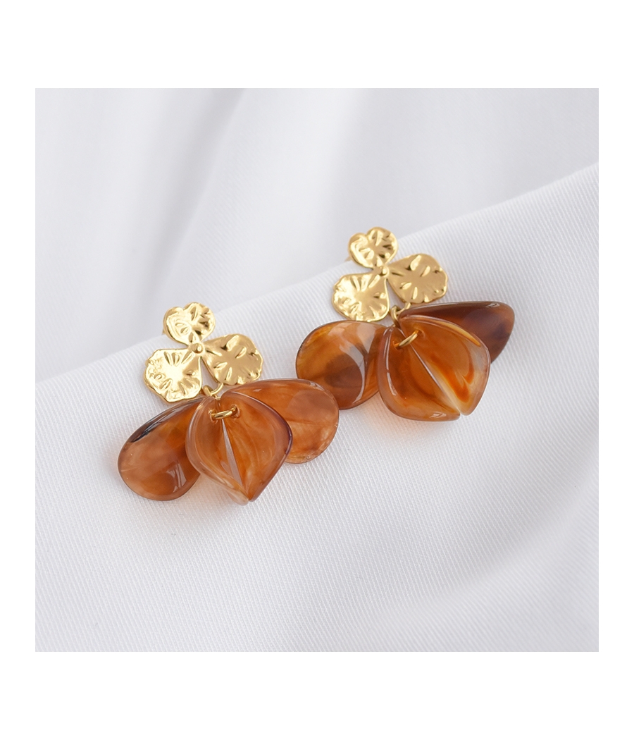 Boucles d'oreilles fleur et...